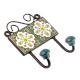 Forest Green White Floral Ceramic Tiles Hooks Online
